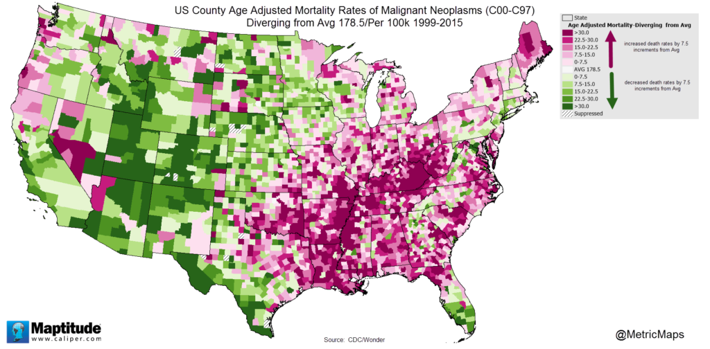 US County Cancer Mortality Rates