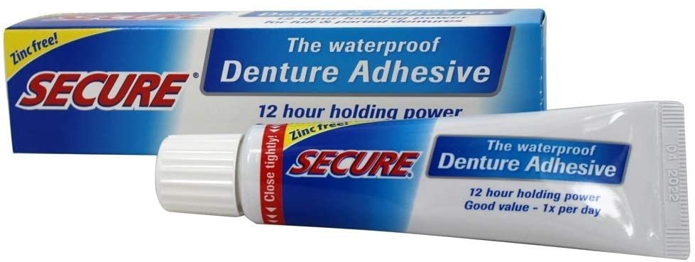 ecure Waterproof Denture Adhesive