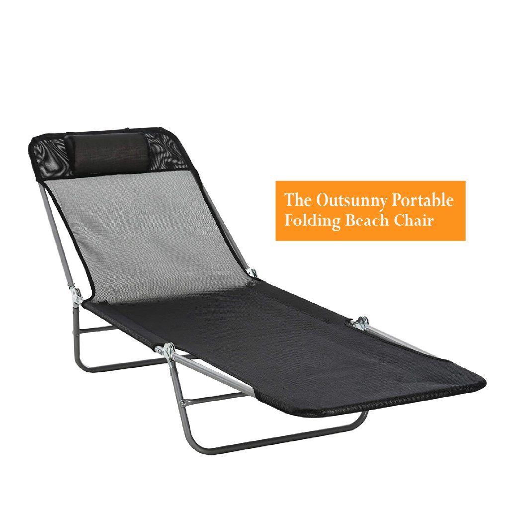 The Outsunny Portable Outdoor Folding Beach Chair 