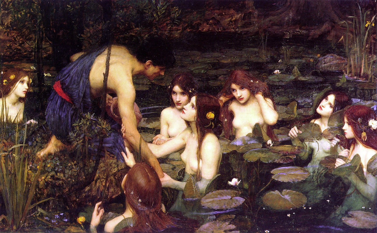 Hylas and the Nymphs” by John William Waterhouse: Mythical Beauty Unveiled
