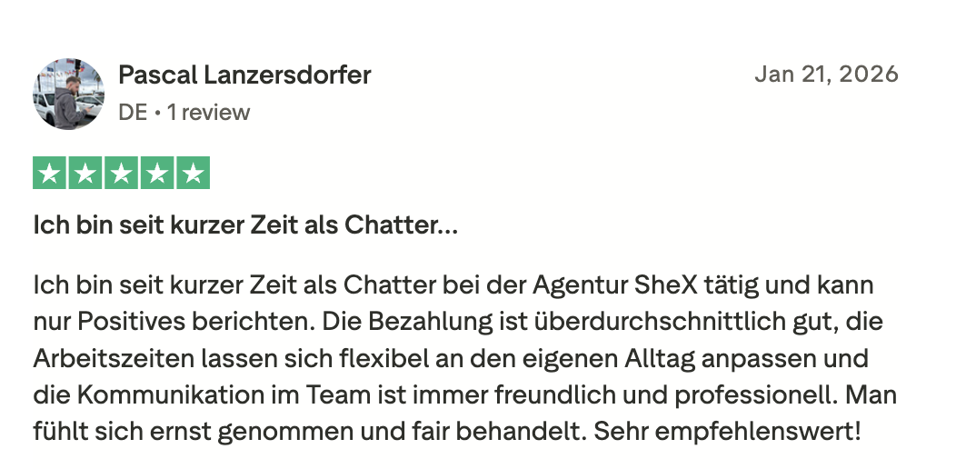 SheX Agency review screenshot